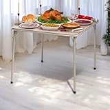 【Polyvalente pour Différents Usages】 : Que ce soit pour des repas en famille, des événements entre amis, ou comme bureau d'appoint, cette table répond à tous vos besoins, s'intégrant facilement à différents environnements.