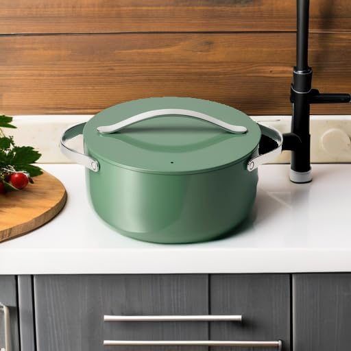 Caraway Nonstick Ceramic Dutch Oven Pot with Lid (6.5 qt, 10.5") - Non Toxic, PTFE & PFOA Free - Oven Safe & Compatible with All Stovetops (Gas, Electric & Induction) - Sage - Image 5
