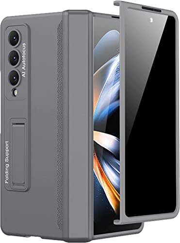 Miimall Funda para Samsung Galaxy Z Fold 4, Funda de PC [Magnético Bisagra Protección] [Protector de Pantalla Antiespía] [Soporte], Carcasa Protectora para Samsung Galaxy Z Fold 4 5G-Gris