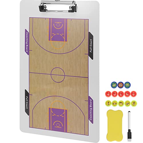 INOOMP 1 conjunto de 2 lados prancheta de basquete apagável a seco tabuleiro de estratégia de basque