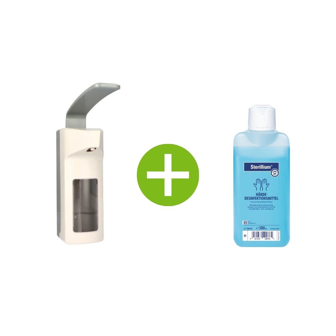 Medi-Inn Wandspender Eurospender Kunststoff 500 ml Langer Armhebel + Bode | Hartmann Händedesinfektion 500 ml