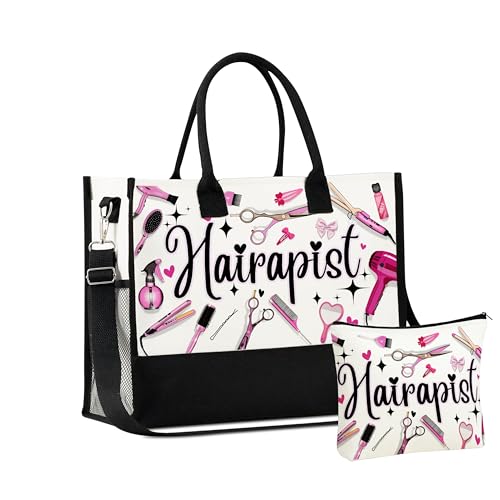 Bolso Tote de Lona con Cierre y Correa para Mujer miniatura 1