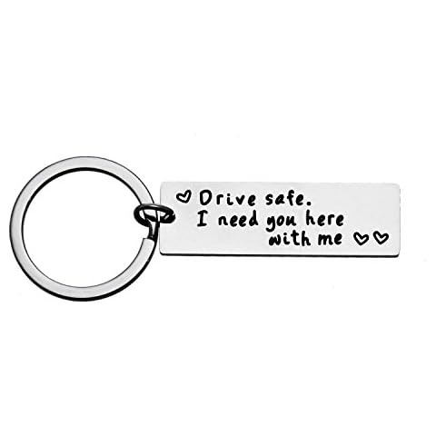 YEEQIN Boyfriend Gifts Drive Safe Keychain I Need You Here With Me Trucker Husband Gift Dad Gift Valentines day Cover