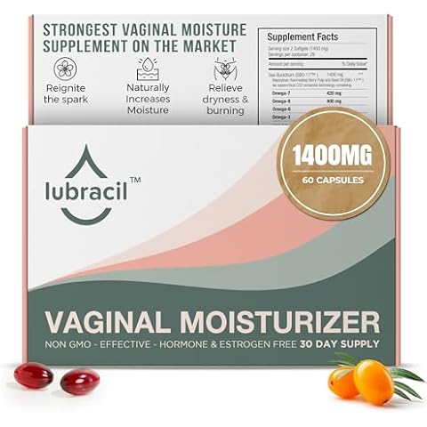Lubracil Daily Vaginal Moisturizer for Feminine Care - Helping with Vaginal Atrophy, Vaginal Dryness and Itchiness with Sea Buckthorn Oil, Omegas 6, 7, & 9, Vitamins A & E - 60 Vaginal Wet Pills Cover