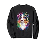 Photo Gallery pastore australiano splash art animal face dog lover felpa Photo Gallery pastore australiano splash art animal face dog lover felpa