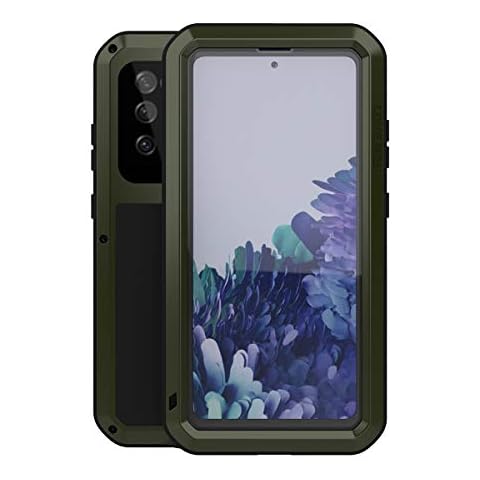 LOVE MEI Rugged Military Case for Galaxy S20 FE 5G - Heavy Duty, Shockproof, Dustproof, Scratch Proof, Metal & Silicone with Tempered Glass Protector Cover