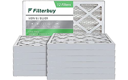 🔥 Cashback up to 70% Filterbuy 18x22x2 Air Filter MERV 8, Pleated HVAC AC Furnace Filters (12-Pack, Silver)