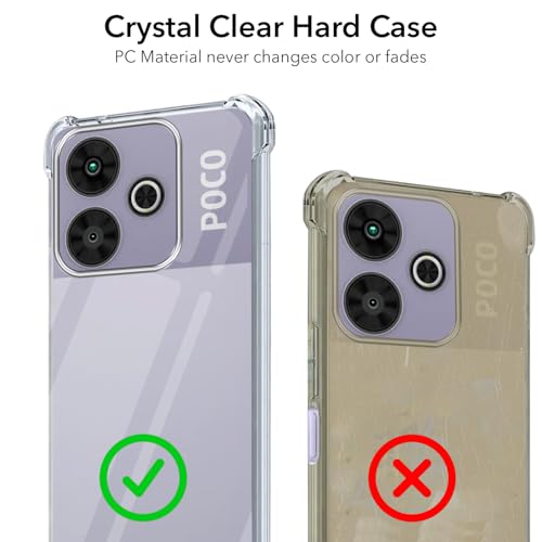 Image of Jkobi Shockproof Crystal-Clear Back Cover for Poco M6 Plus 5G (Anti Yellow Case | Drop & Camera Protection | Hard Polycarbonate)