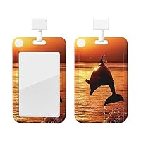 Support De Badge D'identification En Cuir Support De Carte De Travail Verticale Avec Fenêtre D'identification Transparente 4 Emplacements De Cartes Nom Du Nom De Badge Pour Bureau Scolaire