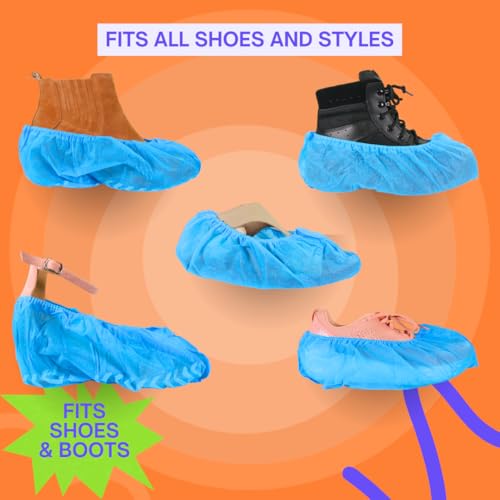 Non-Slip Shoe Covers Disposable, 50 Pack Blue, One Size Fits Most Booties - image 8