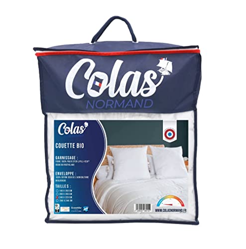 Piumino 240 x 220 cm Cotone biologico e imbottitura riciclata leggero morbido fabbricazione francese lavabile in lavatrice a 40 °C