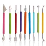 Molain Plastic Clay Sculpting Tools, Modeling Clay Tools for Kids Double-Head Sculpting Tool Kit 9 Pieces