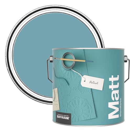 Rust-Oleum ultra strapazierfähige, extra deckende, abwaschbare, blau matte Wandfarbe - Petrol 2,5 Litres