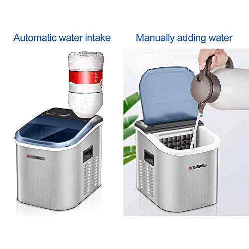 MHGD Eiswürfelbereiter Automatische Eisbereiter, Edelstahl-Arbeitsplatte, selbstreinigende tragbare Eismaschine, 100 W… – Bild 3