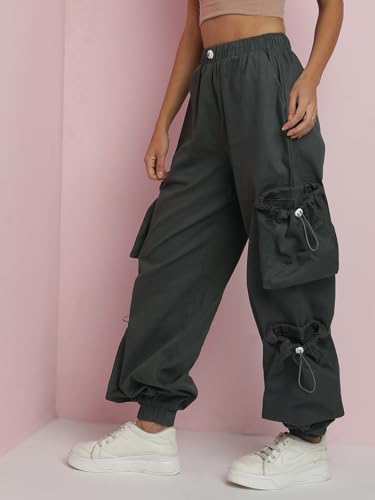 Image of KOTTY Women's High Rise Relaxed || Straight || Joggers Fit Cargo's for Pants || Trousers