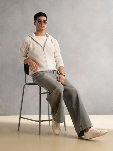 Image of Thomas Scott Men's | Regular Fit | Long Sleeves | Zip Closure | Front-Open | Dry Clean | 2 Pockets | Knitted | Hooded | Sweatshirt