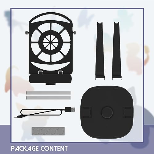 Seltureone Phone Swing Compatible for Po-ke-mon GO Plus Cellphone Pedometer Steps Counter Accessories, (Super Mute) (Support 2 Phones) Quick Steps Earning Device with USB Cable, Phone Holder- Black