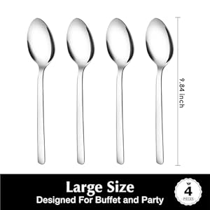 KINGSTONE Large Hostess Serving Utensils 4 Piece Serving Spoon Sets,18/10 Stainless Steel Serving Spoons Heavy Duty 9.84inch For Buffet, Wedding, Party,Catering,Dishwasher Safe KINGSTONE Large Hostess Serving Utensils 4 Piece Serving Spoon Sets1810 Stainless Steel Serving Spoons Heavy Duty 984inch For Buffet Wedding PartyCateringDishwasher Safe