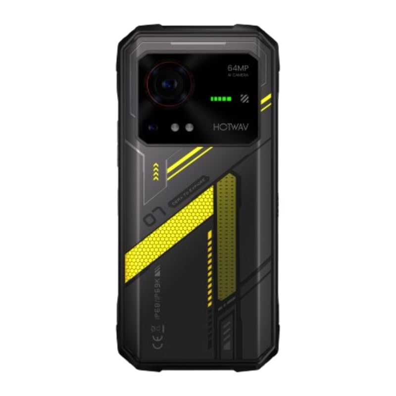 HOTWAV Hyper 7 5G DS 8/256GB Punk Yellow - Téléphone portable durci antichoc étanche
