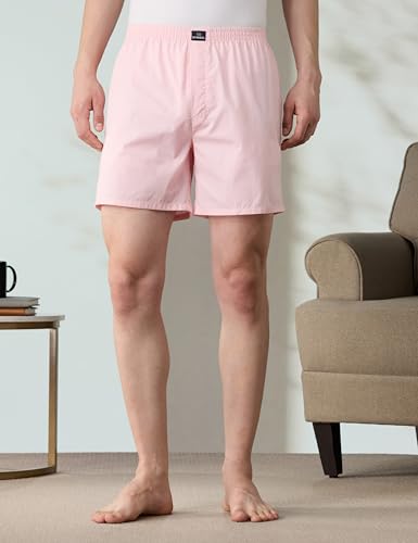 Image of Amazon Brand - Symbol Men Cotton Printed Boxer Shorts (Combo Pack of 2) Casual | Underwear | Half Pants | Short Pant - Regular Fit with Slant Pocket