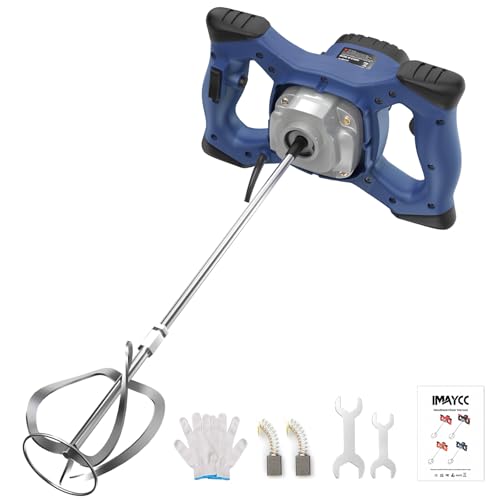 IMAYCC Handheld Cement Mixer, Portable Concrete Mixer,110V 6 Speed Mixing Drill, 2100W Drill Mixer for mud,Motar,Paint, Grout, Plaster,Thinset etc.