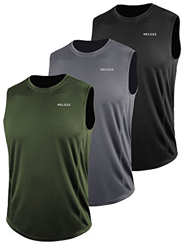 Neleus Men's 3 Pack Muscle Workout Tank Top For Gym Running,5042,Black,Grey,Olive Green,Xl,Eu 2Xl #TOP20