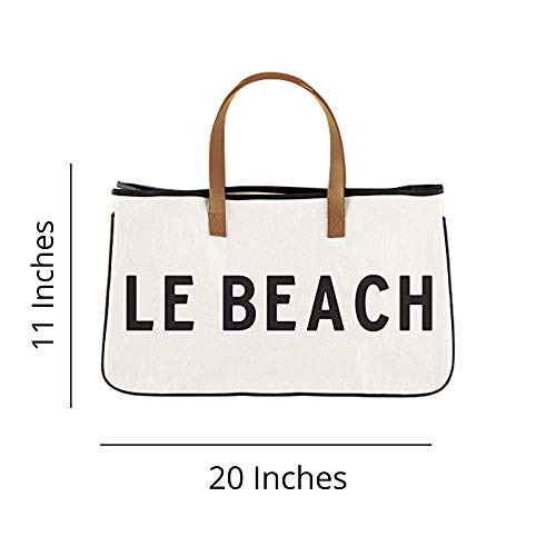 Image of Santa Barbara Design Studio Tote Bag For Women Canvas Shoulder Bag with Genuine Leather Handles,