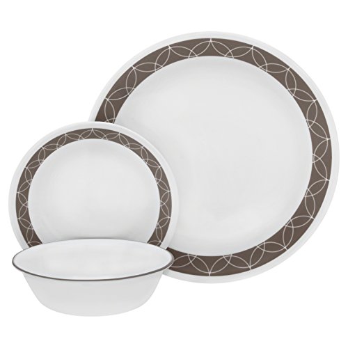 Corelle 1124368 Service for 6, Chip Resistant, Sand Sketch dinner plates, 18-piece