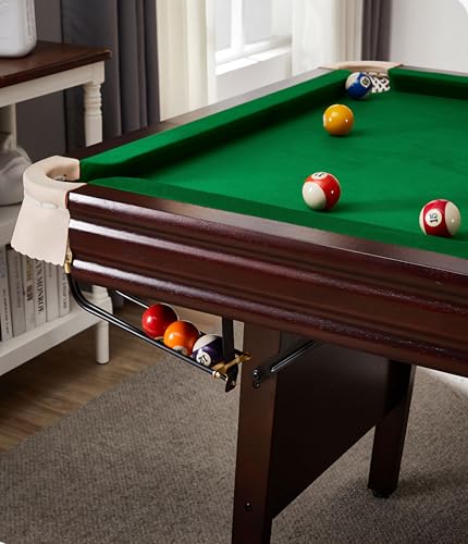 Image of RUP Premium Solid Wood 3-in-1 Multi Game Table | 7ft Pool Table + Table Tennis + Conference /Study Table | Folding Legs | Accessories Included