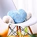 Macarrie 2 Pcs Plush Heart Shaped Pillow with Angel Wings Car Headrest Soft Comfortable Car Seat Pillow for Driving Travelling Room Office Car Decor, 19.7 x 8.3 Inch(Light Blue)