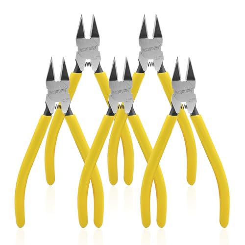 BOOSDEN 6inch ニッパー 強力 かたばニッパー プラモ 精密 先細薄刃 小型 薄刃 軽量 精密作業用 切断 繊細な作業工具 5点入り