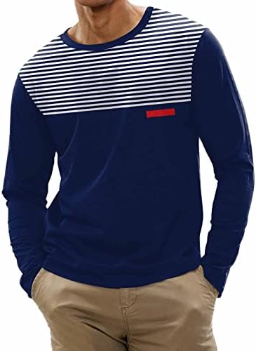 Men's Fashion Round Neck Sweatshirt Outdoor Ethnic Printed Shirts Loose Long Sleeved Pullover T Shirt Blouses Hoodies Mens White Belt Tall Sweatpants for Men Collared Shirt for Men