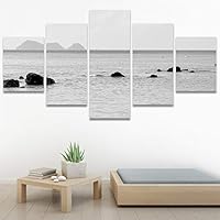 SIGNWIN 5 Panel Canvas Wall Art Modern Art Beach Coastal Expressive Global Multicolor Photography for Home Decorations Ready to Hang - 60