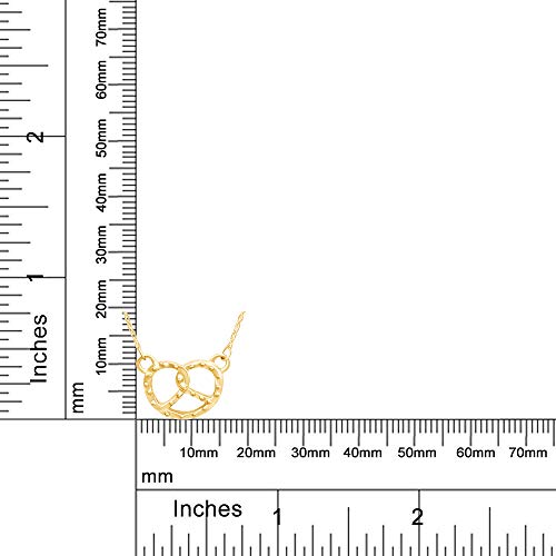 THE JEWEL ZONE Pretzel Pendant Necklace for Women, 14K Gold Over Sterling Silver Minimalist Tiny Pretzel Charm, Dainty Everyday Necklace Jewelry Gift with 18" Chain4