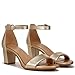 Naturalizer Womens Vera Ankle Strap Block Heel Dress Sandal ,Dark Gold Metallic Leather,8.5W