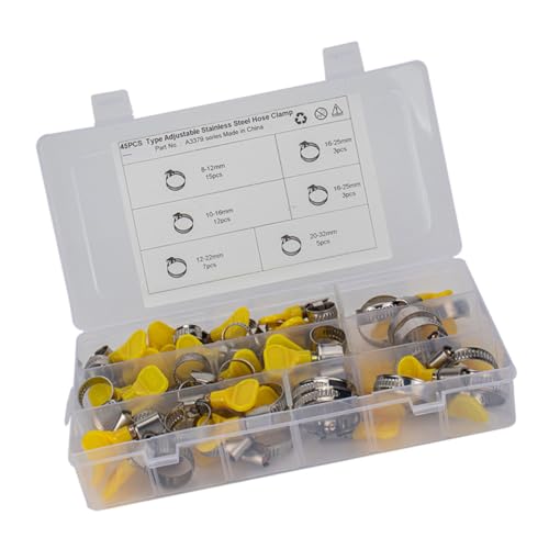 Collier de serrage acier iplusmile (45 pcs) avec poignée pour étanchéité tuyaux