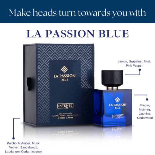 La Passion For Men Edp - Eau De Parfum 100Ml(3.4 Oz) I Lemon, Orange, Mandarin, Lavandin, Green Apple, Melon, Sage, Cinnamon, Coriander, Cardamom, Pepper, Freesia, Ginger, Nutmeg, Jasmine, Patchouli, Amber, Musk, Vetiver, Sandalwood, Labdanum, Cedar | Perfume, Perfumes For Men, Men's Fragrances, Fragrance, Men's Eau De Parfum | By Intense Elite #TOP4