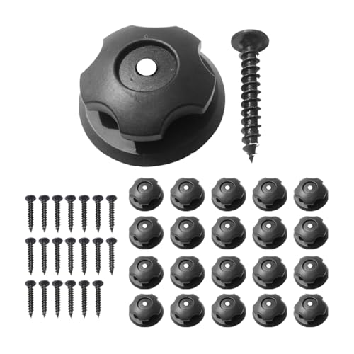 JNNJ 20 Pièces Boutons Ronds pour Remorque avec Vis, Boutons De Fixation De Bâche en Plastique, Boutons Ronds Crochets De Bâche pour Remorques, Crochets...