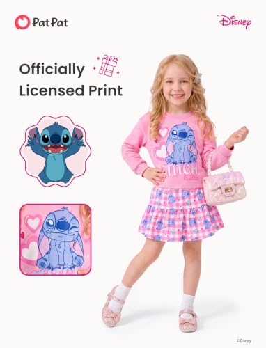 Image of Disney Girls' 2-Piece Outfit Sweatshirt Top & Pleated Skirt Set 2-9Y