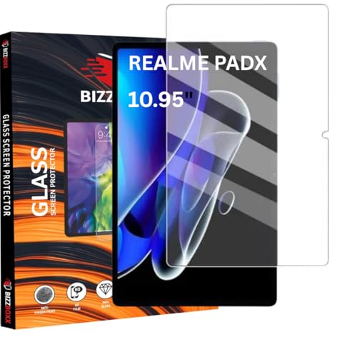 Image of Tempered Glass Full Screen Protector For Realme Pad X 10.95 Anti-Scratch & Smudge Proof (Transparent) (Pack Of 1)