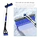 NYTKL 31.5" Ice Scraper and Extendable Snow Brush, 360° Rotating Brush Car Snow Scraper with Ergonomic Foam Grip, 3-in-1 Detachable Winter Ice Removal Tool for Car Window Windshield (Blue)