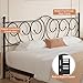 VECELO Metal King Size Headboard, Heavy Duty Curved Headboard Only Height Adjustable, Easy to Assembly, Farmhouse Victorian Style for Bedroom - Black, King