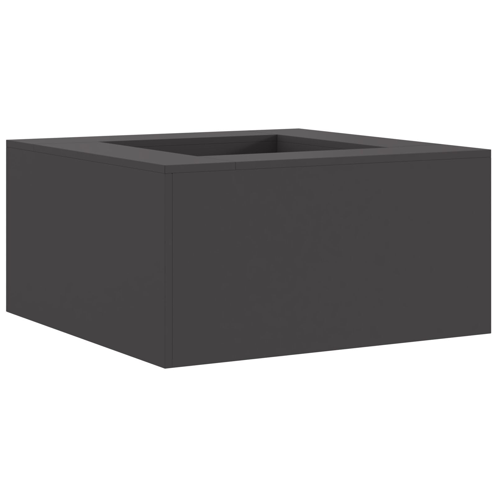 Gecheer Braciere Esterno, Rettangolare Moderno con Design Aperto e Ventilazione Ottimale, 80 x 80 x 40 cm in Acciaio Nero per Riunioni all'Aperto