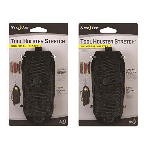 Nite Ize Tool Holster Stretch Universal Multi-Tool/Flashlight Holder Clip 2-Pack