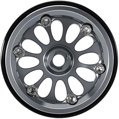 INJORA D19 Ripple 0.7 Aluminum Beadlock Wheel for 1/30 Axial SCX30, Titanium (W7005)