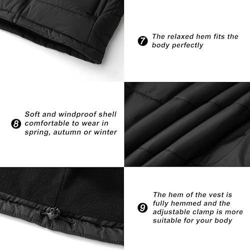 Image of VtuAOL Men's Puffer Vest Outdoor Padded Vest Softshell Outerwear Vest for Travel Hiking