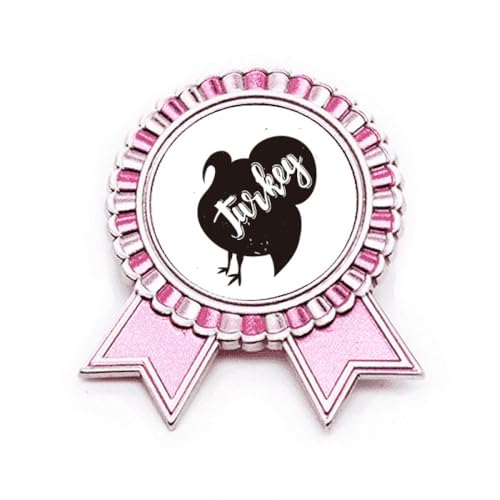 Broche animal turque en émail noir et blanc et métal rose ciselé