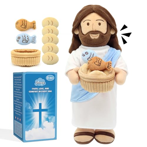 Yelakey 14" Jesus Plush Talking,Jesus Stuffed Doll Plushie,Speaking Bible Verses