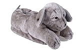 9004-2 - Gray Puppy - Medium - Happy Feet Animal Slippers