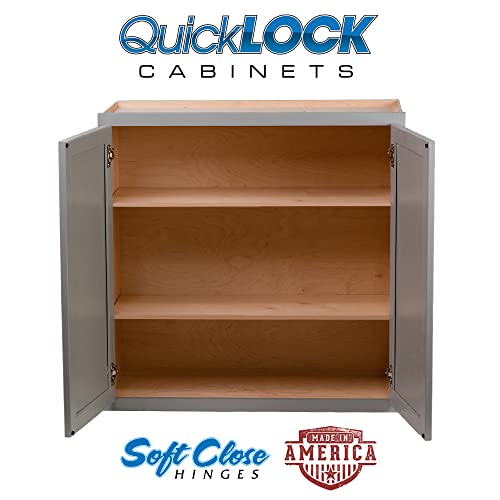 Quicklock Rta (Ready-To-Assemble) | 36'' Tall Wall Kitchen Cabinets - Shaker Style 100% Hardwood Made In America Soft Close Hardware Storage Cabinet (Magnetic Grey, 12'' D X 30'' W H), Mgw303612Rta #TOP1